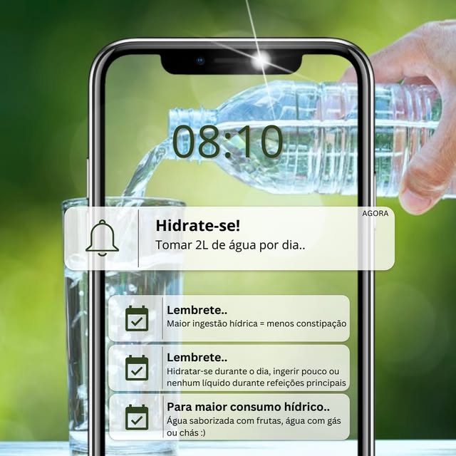 Post: hidrate-se, tomar 2 litros de água por dia