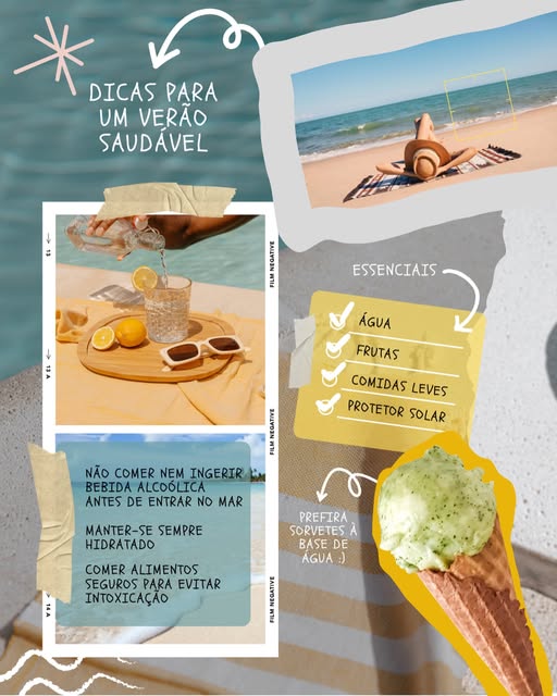 Post com dicas para um verão saudável