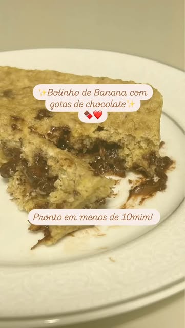 Reel: bolinho de banana com gotas de chocolate